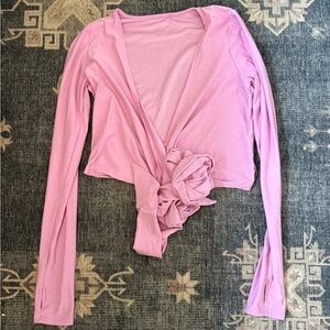 Beyond Yoga Pink Wrap Top
